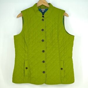 J Jill Quilted Button Vest Womens XL Lined Lightweight Outdoor Lagenlook Cottage